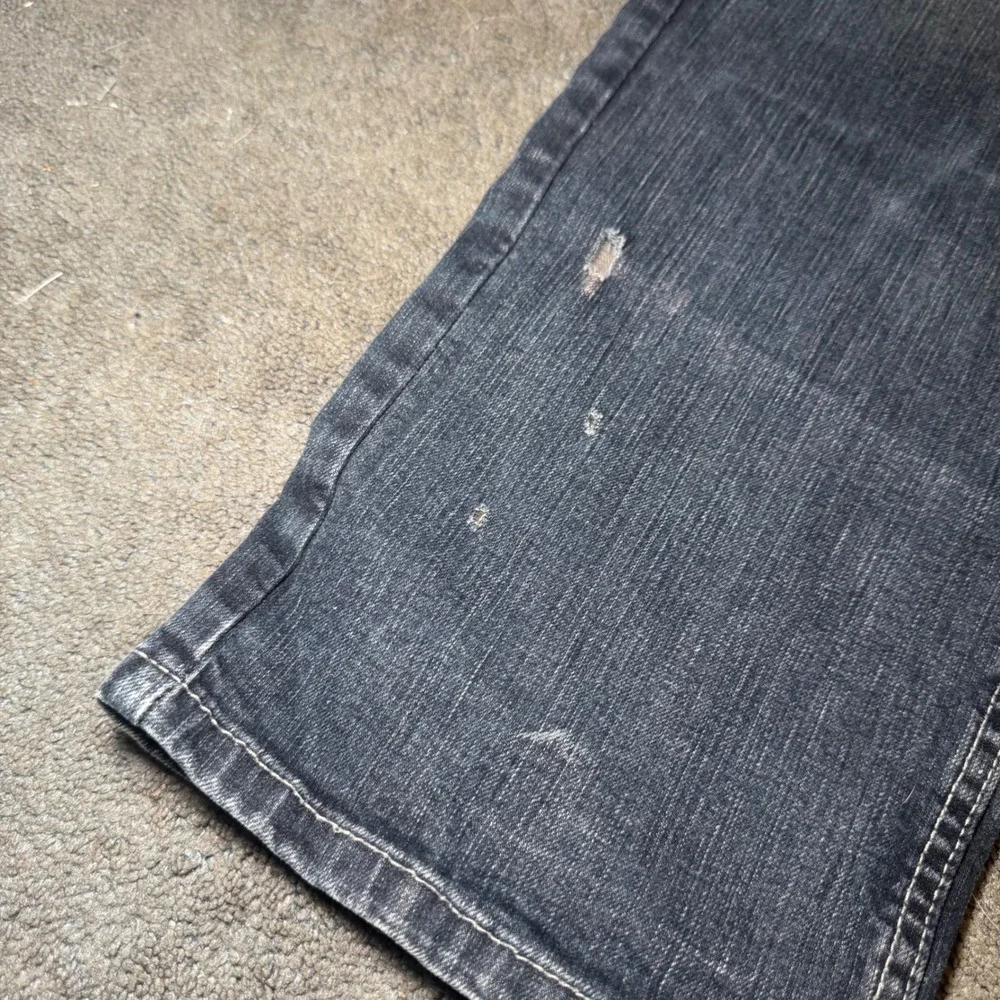Levis 559 Relaxed Straight Jeans Mens 36x32 Dark Wash Blue Denim Distressed